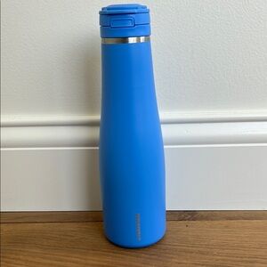 Sleek Blue and Silver Stainless Steel Water Bottle